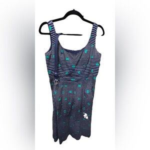 Nine West Blue White and Green Striped Dress